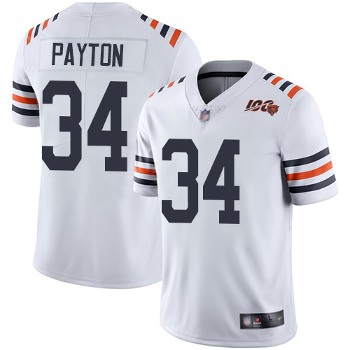Youth Chicago Bears #34 Payton White 100th Anniversary Nike Vapor Untouchable Player NFL Jerseys->chicago bears->NFL Jersey